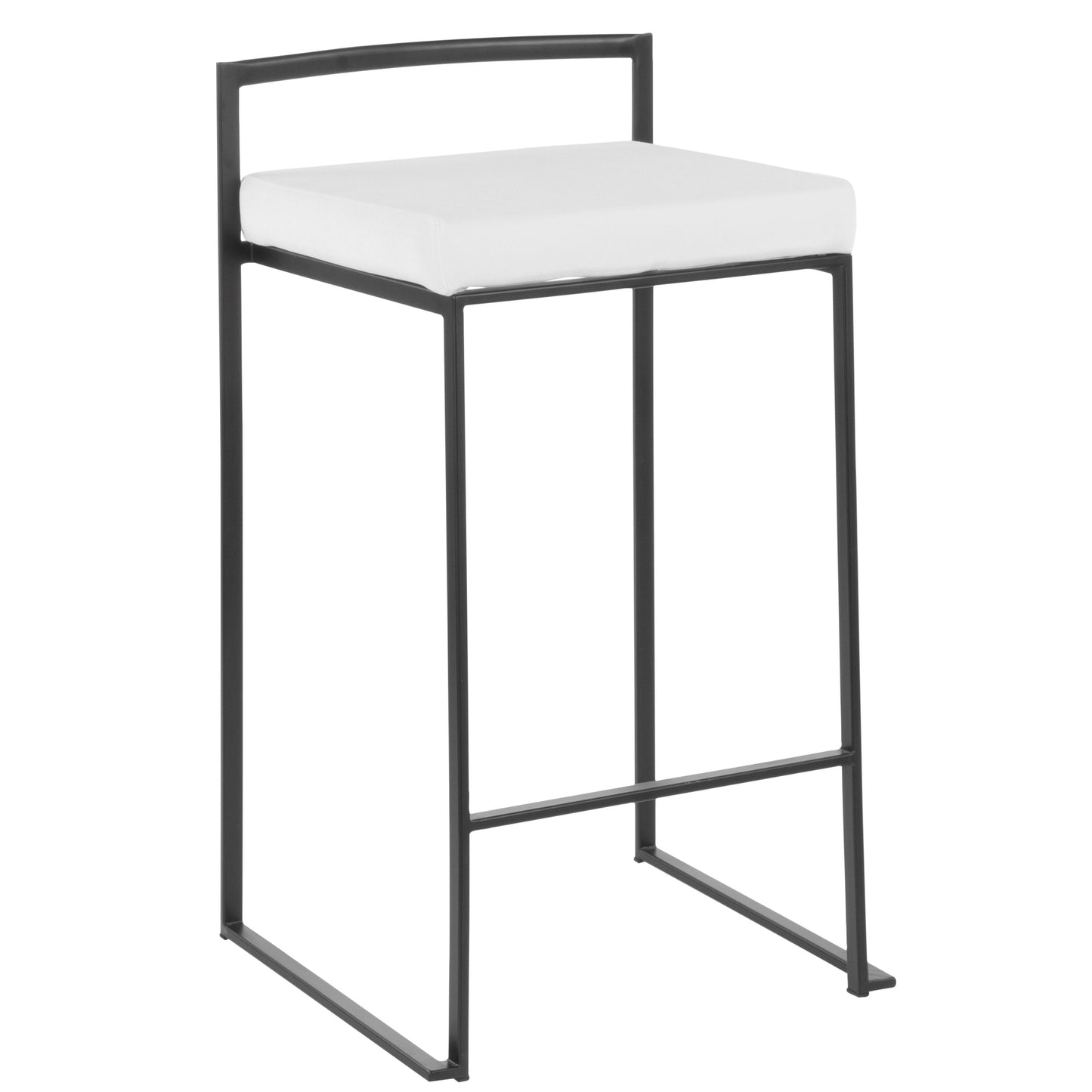 Fuji - Contemporary Stackable Counter Stool (Set of 3) - White / Black