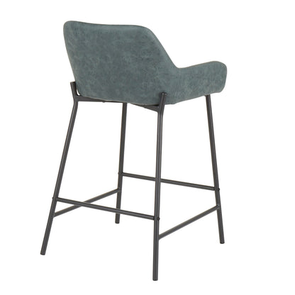 Daniella - Industrial Counter Stool (Set of 2) - Black / Green