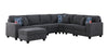 Cooper - 7 Piece Reversible L-Shape Sectional Sofa With Ottoman And Cupholder - Stone Gray