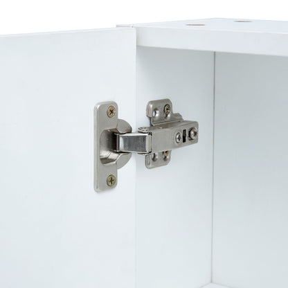 Wall Mounted Bathroom Storage Cabinet With Mirror Door, Medicine Cabinet, Over The Toilet Storage Cabinet With Shelves And Towel Rack - White