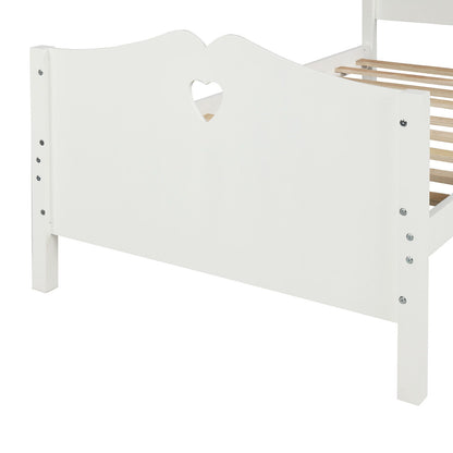 Twin Platform Bed With Slat Support And Headboard And Footboard - White