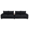 Modern 4 Seater Corduroy Sofa Couch With USB Ports And Hidden Storage - Black