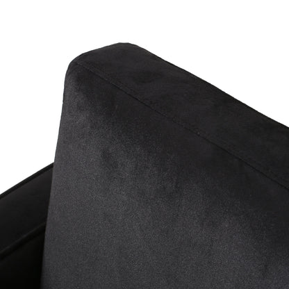 Modern Glam Club Arm Chair With Velvet Upholstery And Stainless Steel Legs - Black