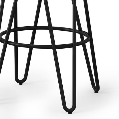 Simeon - Counter Height Stool With Wood Seat (Set of 2) - Natural / Black