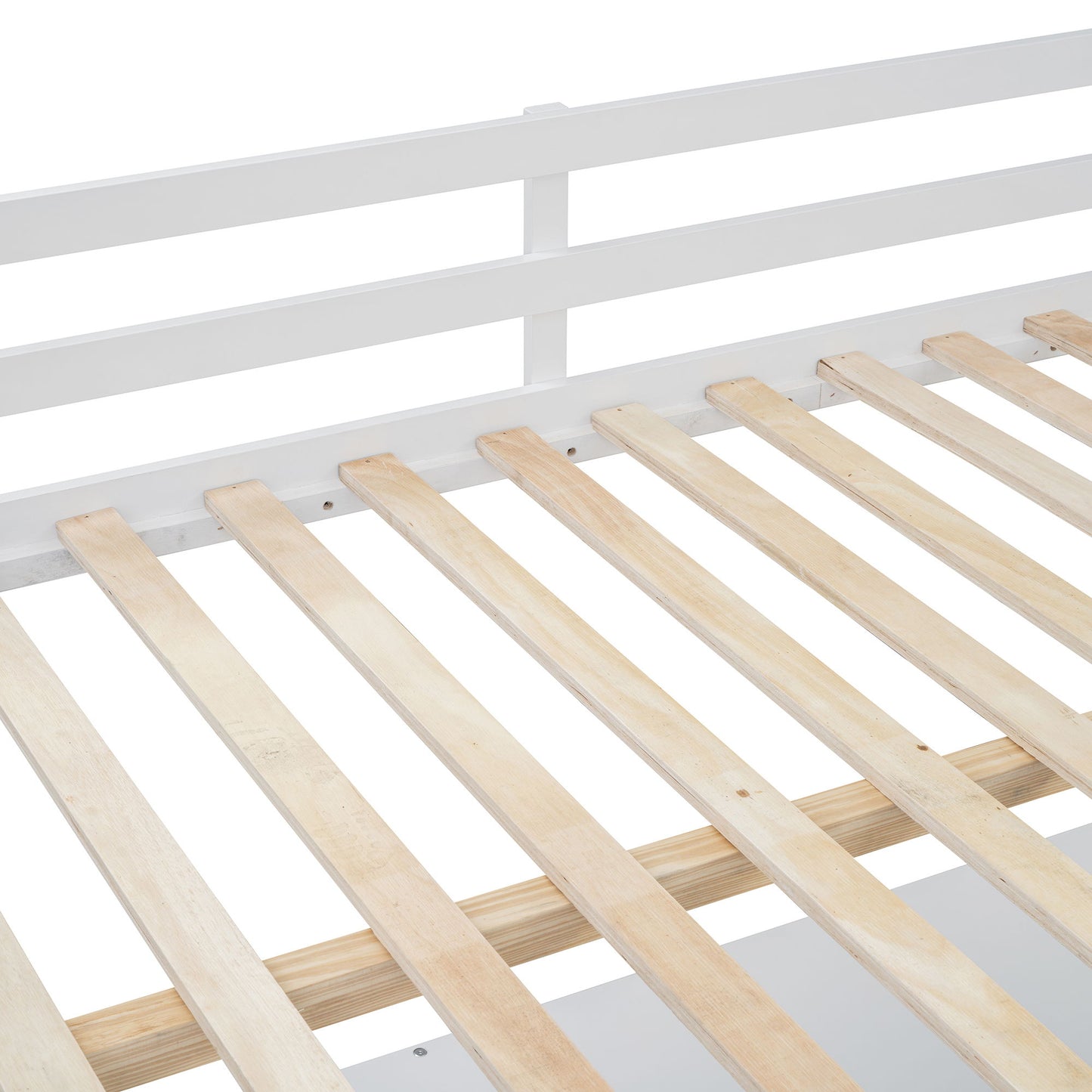 Full Loft Bed With U Shaped Desk, Storage Compartments And Tri Fold Mirror - White