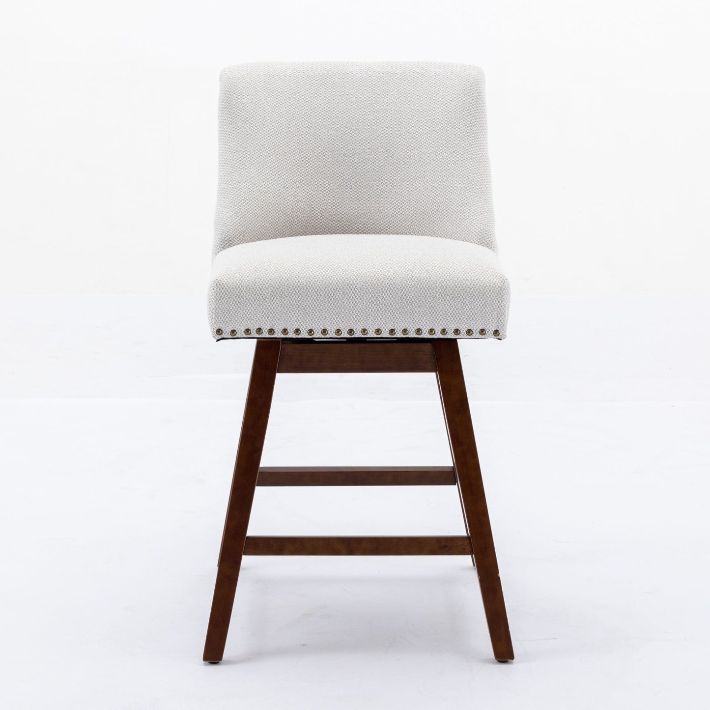 Counter Height Swivel Barstools, Upholstered Bar Stools (Set of 2) - Ivory
