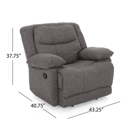 Wide Manual Glider Standard Recliner - Charcoal