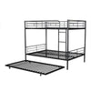 Full Over Full Metal Bunk Bed With Trundle - Black