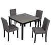 Modern 5 Piece Dining Table Set With 4 Chairs For Kitchen Or Dining Room - Light Gray / Black