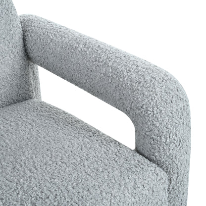 Push Back Recliner Armchair Upholstered Single Sofa With Adjustable Backrest For Living Room - Light Gray