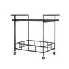 2 Tier Bar Cart, Utility Cart, Rolling Serving Cart, Kitchen Cart With Storage Shelves - Black