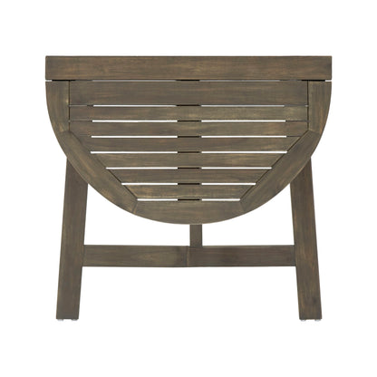 Outdoor Half Round Folding Bistro Table - Gray Finish