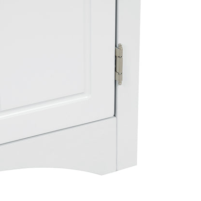 Triangle Bathroom Storage Cabinet With Adjustable Shelves, Freestanding Floor Cabinet For Home Kitchen - White