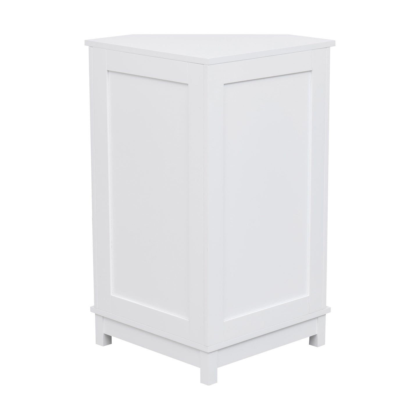 Bathroom Cabinet Triangle Corner Storage Cabinet With Adjustable Shelf Modern Style - White