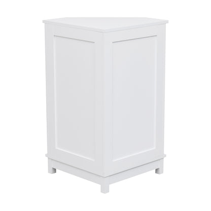 Bathroom Cabinet Triangle Corner Storage Cabinet With Adjustable Shelf Modern Style - White