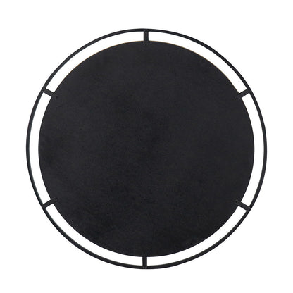 Theodor - Mirror With Industrial Design Round Mirror With Metal Frame For Wall Decor & Entryway Console Lean Against Wall - Black