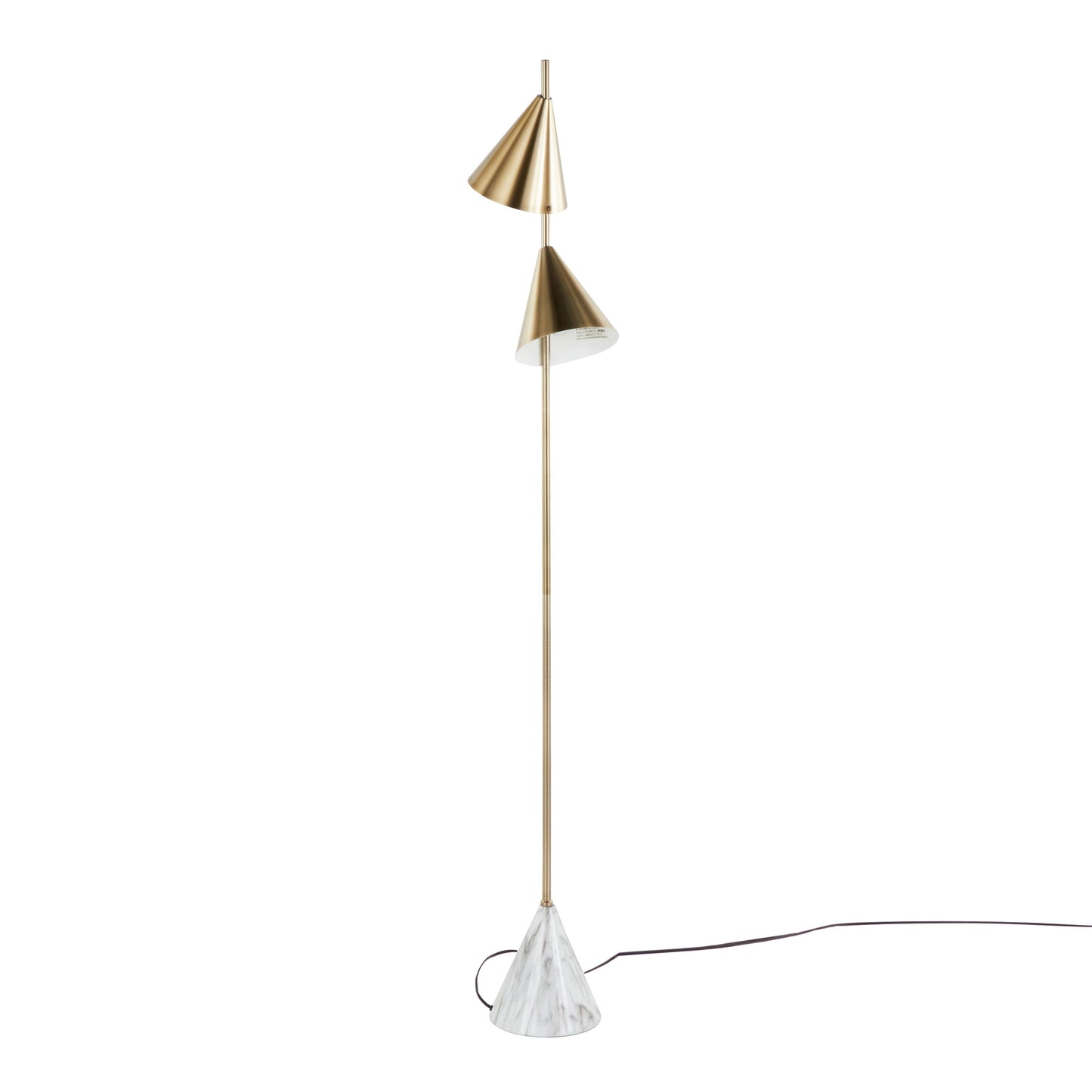 Cone - Glam Floor Lamp - Gold / White