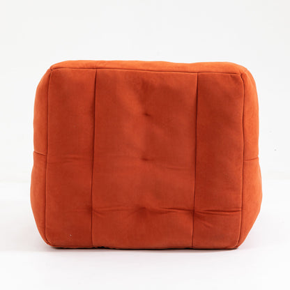 Fluffy Bean Bag Chair, Comfortable Bean Bag For Adults And Children, Super Soft Lazy Sofa Chair With Memory Foam And Ottoman, Indoor Modern Focus Bean Bag Chair For Living Room, Bedroom, Apartment - Red