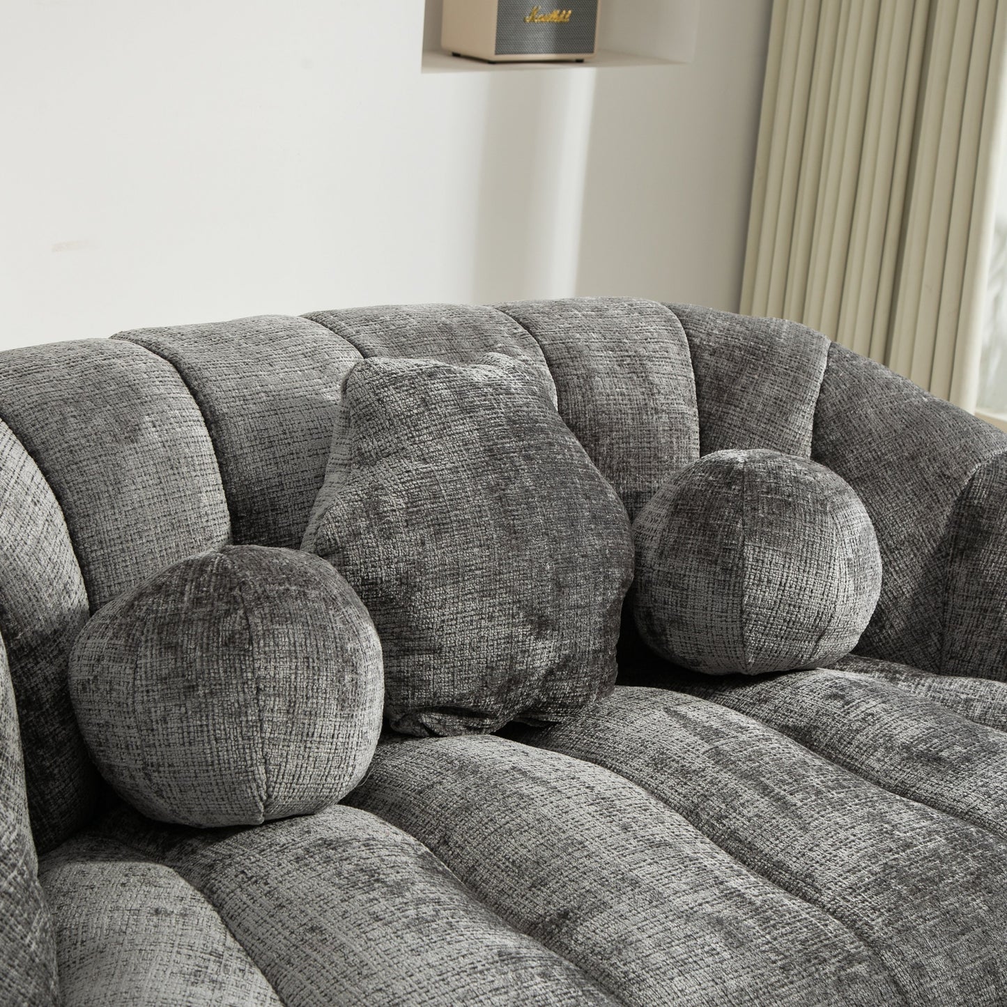Durable Comfort High Back Bean Bag Sofa Lounger For Adults And Kids - Gray