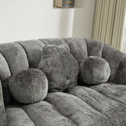 Durable Comfort High Back Bean Bag Sofa Lounger For Adults And Kids - Gray