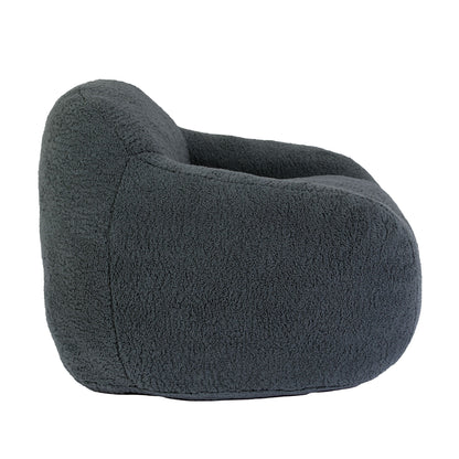 Giant Bean Bag Chair For Adults, Spacious Memory Foam Bean Bag Sofa With Armrests Teddy Fabric, Comfy Seating For Living Room Or Bedroom - Light Grayish Green