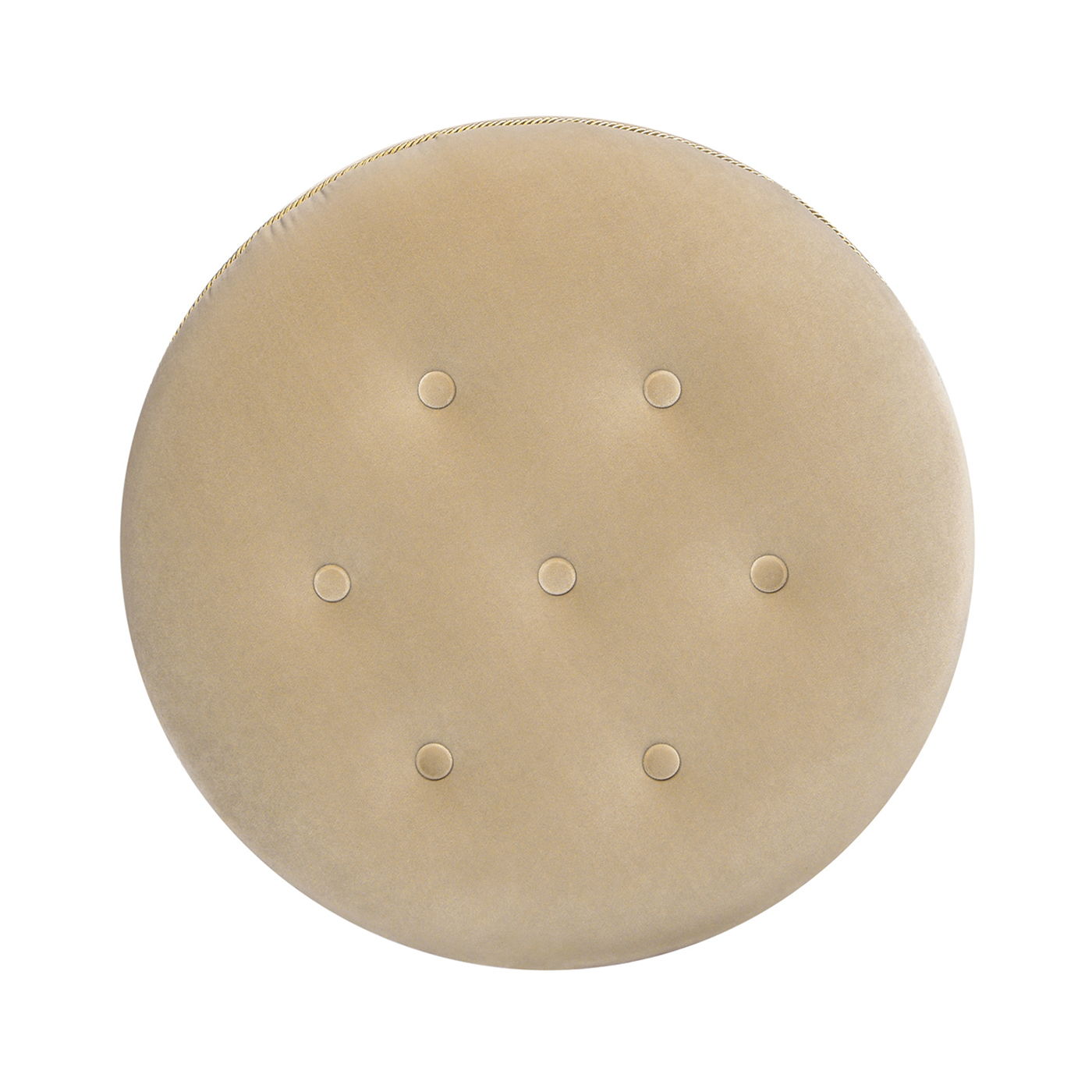 Yolanda - Round Upholstered Accent Ottoman - Fawn Brown