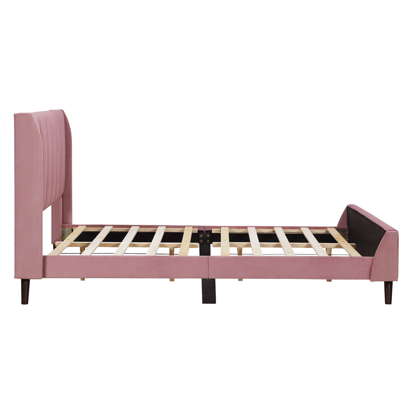 Full Size Upholstered Platform Bed - Pink