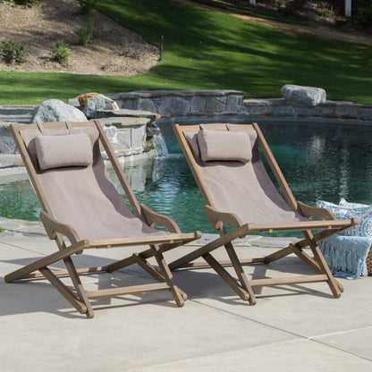 Arcadia - Outdoor Sling Chair With Pillow - Gray
