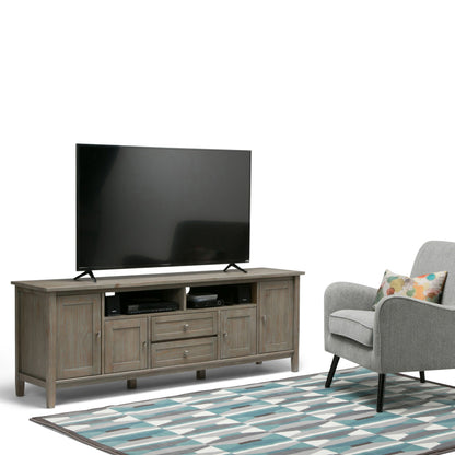 Warm Shaker - TV Media Stand - Distressed Gray