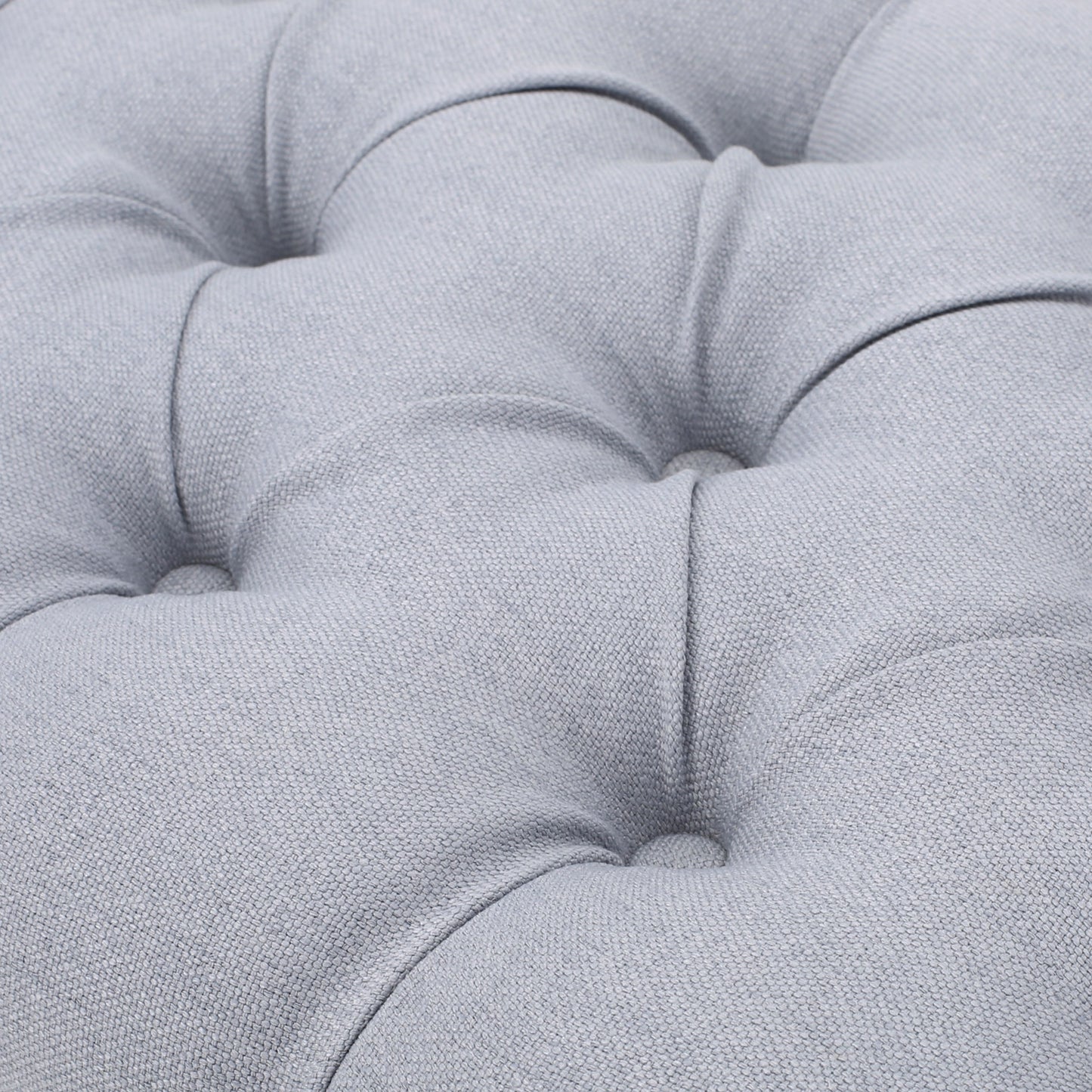 Hilton - Ottoman Bench With Classic Button Tufting - Light Gray