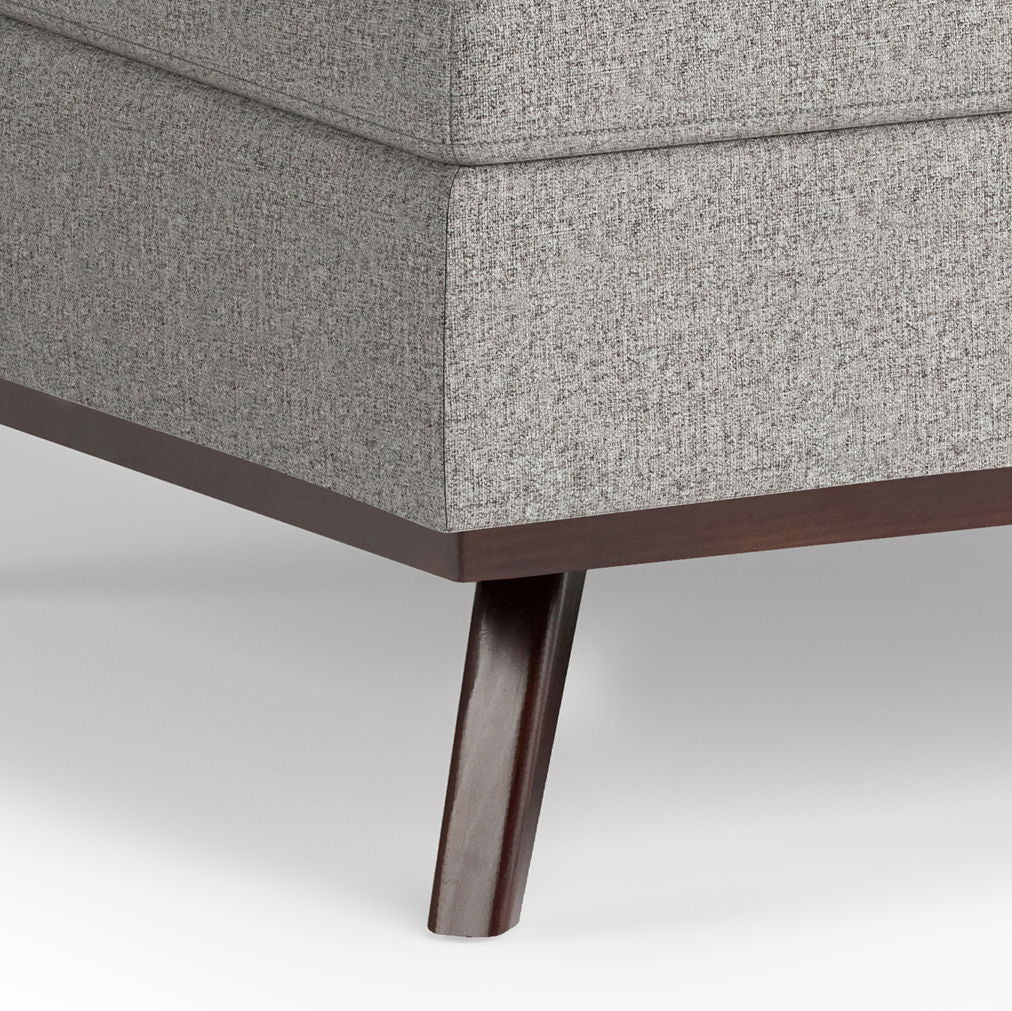 Owen - Square Coffee Table Storage Ottoman - Cloud Gray