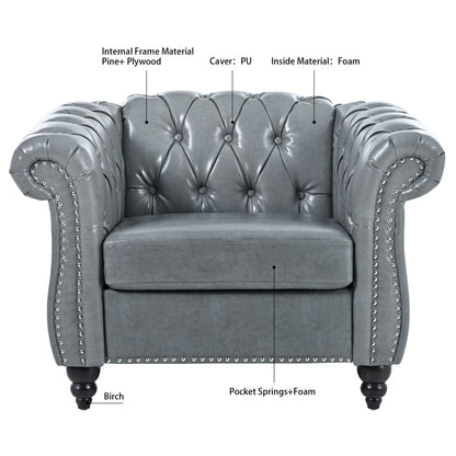 1 Seater Sofa For Living Room - Gray