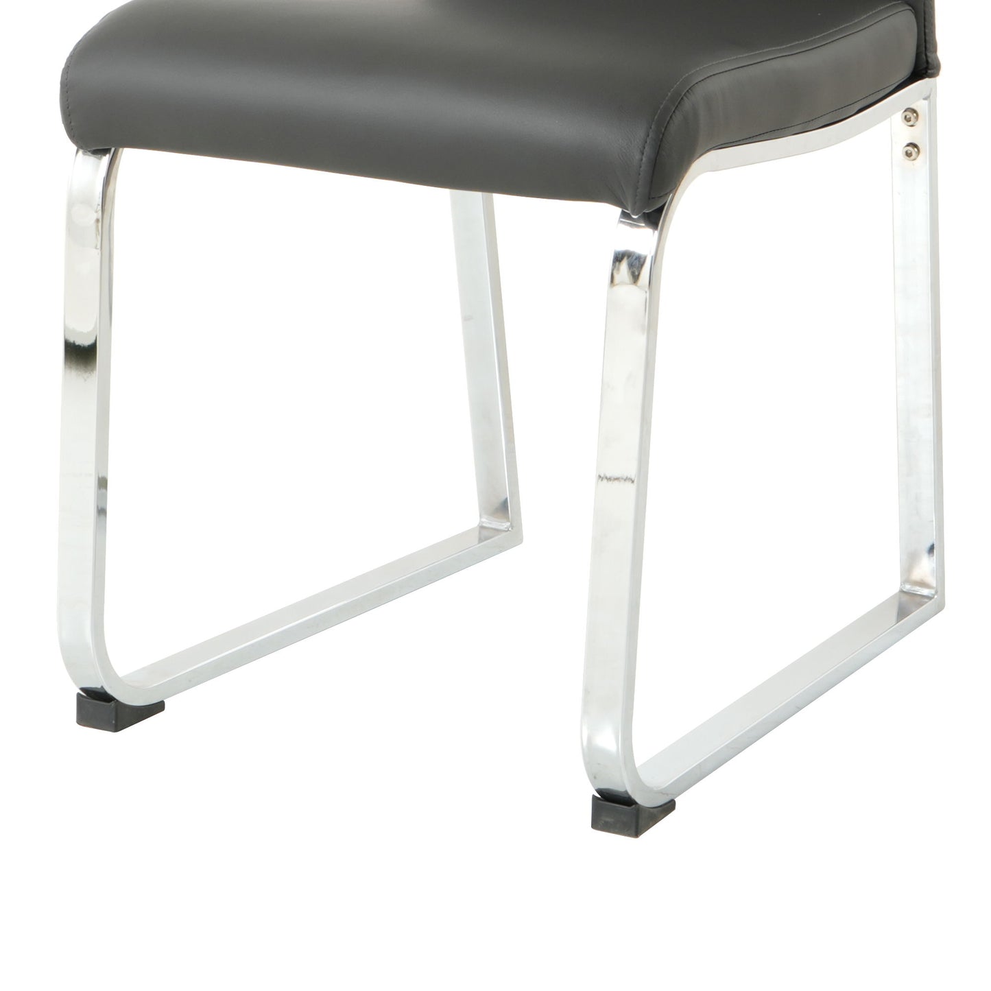Modern Dining Chair (Set of 2), Upholstered With Cloth And Electroplated Metal Legs For Home Furniture - Charcoal Gray