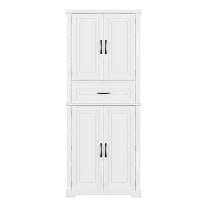 Bathroom Storage Cabinet With Multi Functional Storage Space, Drawer With Slide Rails, Adjustable Shelf - White