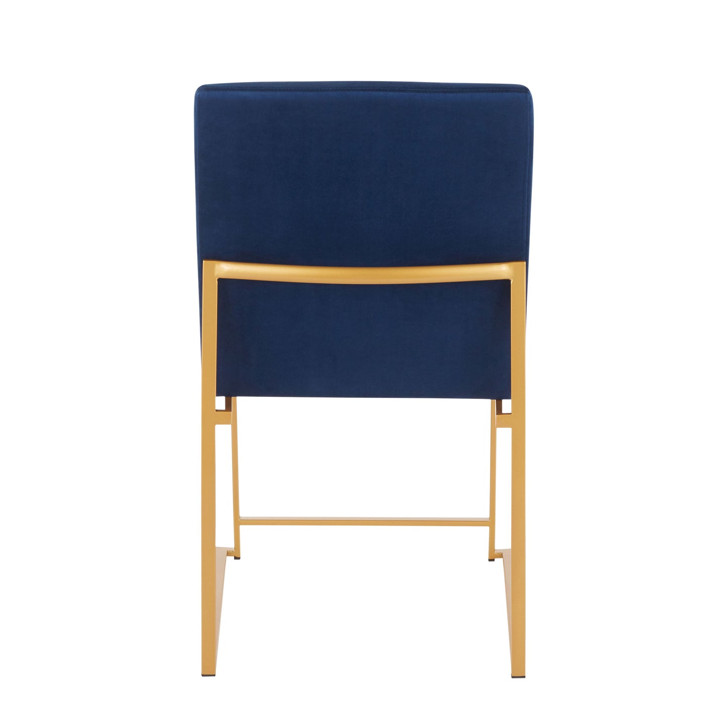 Fuji - Contemporary High Back Dining Chair (Set of 2) - Gold / Blue
