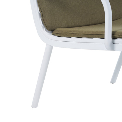 Luna - Outdoor Patio Loveseat - White / Green
