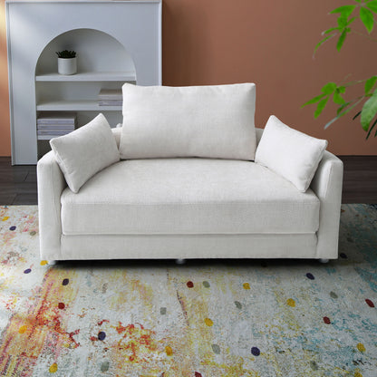 Multi-Functional Foldable Sleeper Sofa Bed, Floor Sofa Chair Bed, Circular Adjustable Futon Sitting And Sleeping Sofa - White