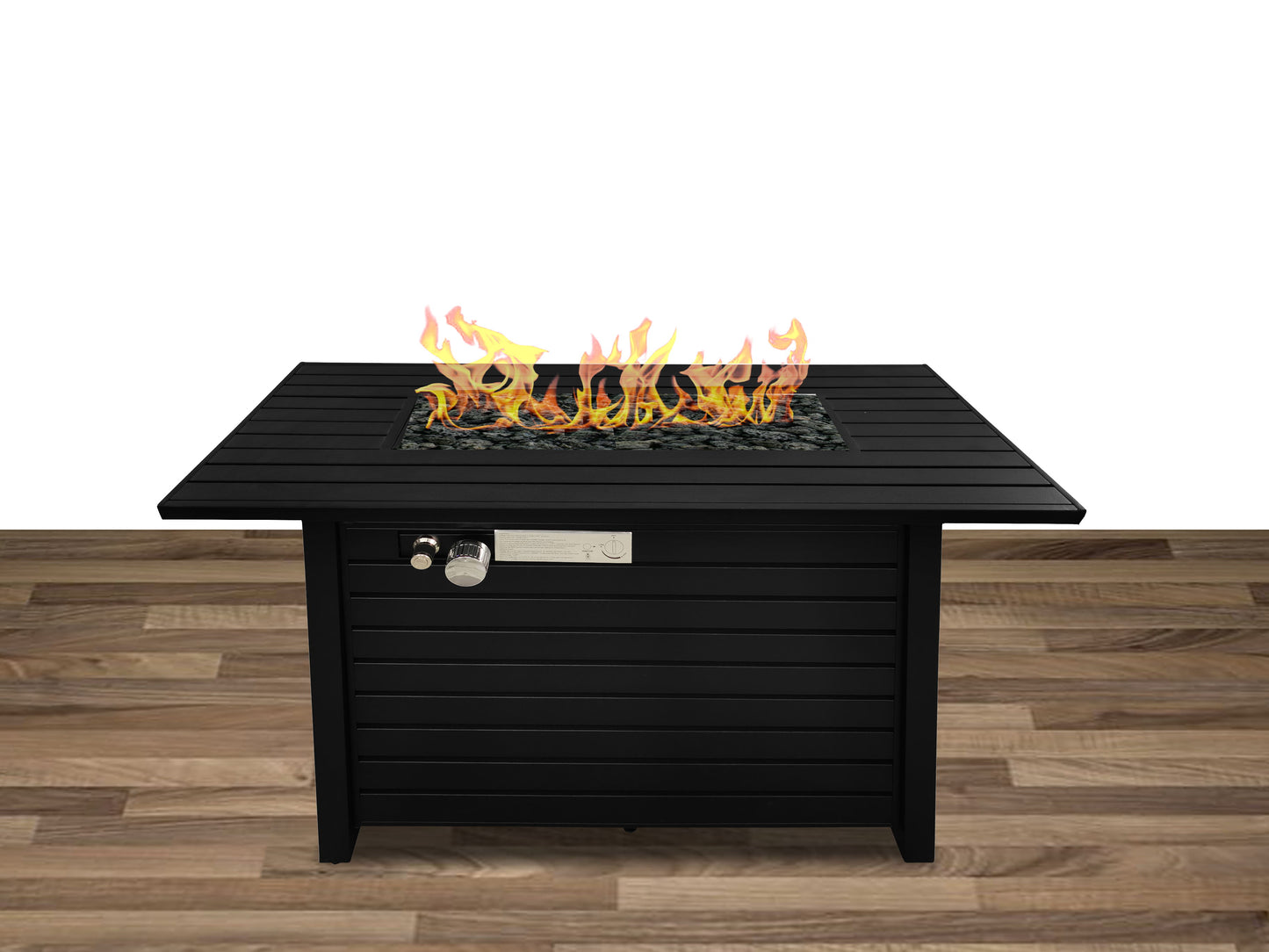 Propane / Gas Outdoor Fire Pit Table With Lid - Black