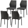 Dining Chairs Living Room Chair Modern Kitchen Armless Side Chair With Metal Legs (Set of 4) - Dark Gray