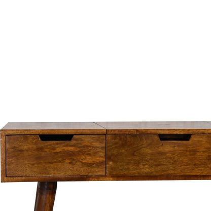 Foldable Mirror Table - Chestnut