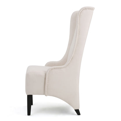 Alight - Upholstered Dining Chair With High Back And Birch Wood Legs - Beige