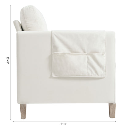 Comfortable Solid Wood Three-Seater Sofa, Soft Cushions, Durable And Long-Lasting, Sofa Couch For Living Room - Beige