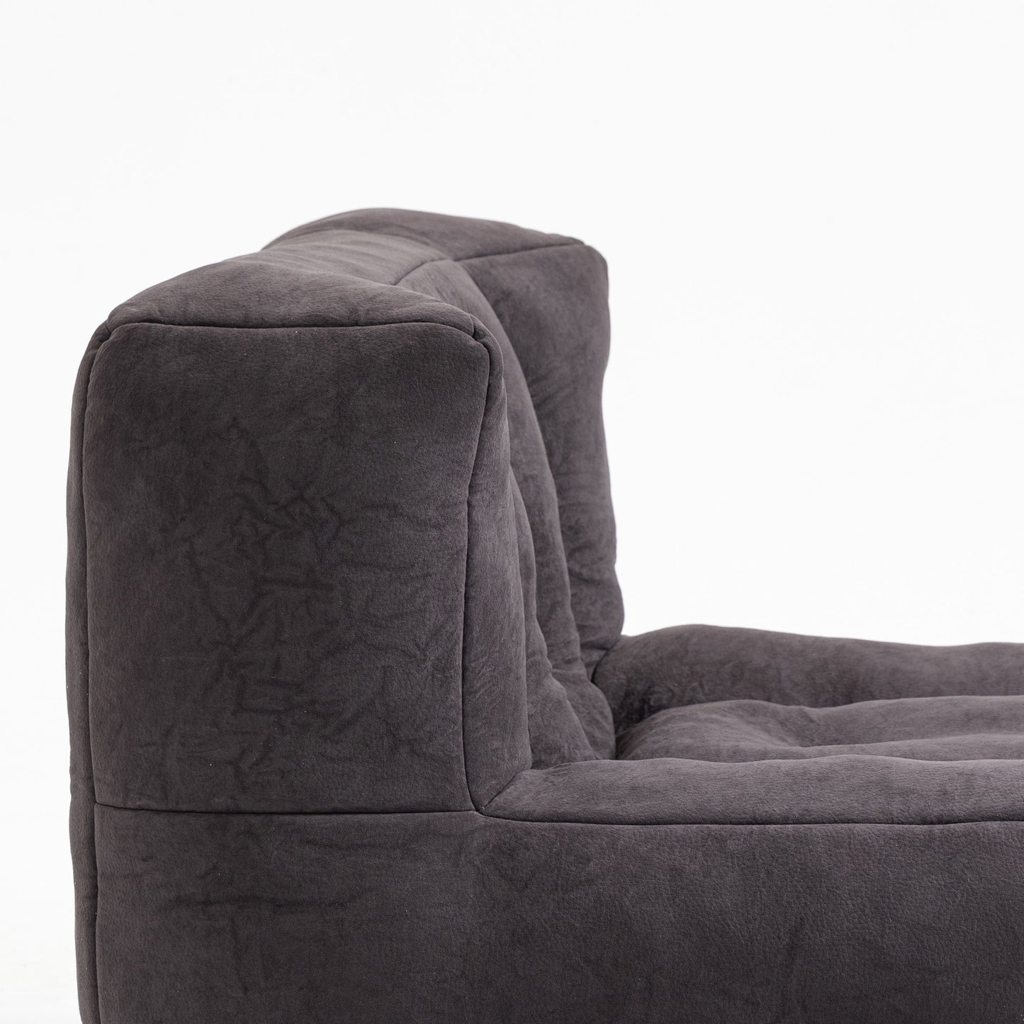 Fluffy Bean Bag Chair, Comfortable Bean Bag For Adults And Children, Super Soft Lazy Sofa Chair With Memory Foam And Ottoman, Indoor Modern Focus Bean Bag Chair For Living Room, Bedroom, Apartment - Black