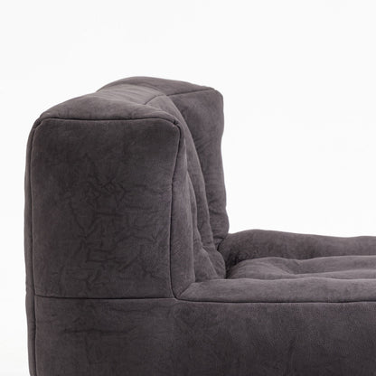 Fluffy Bean Bag Chair, Comfortable Bean Bag For Adults And Children, Super Soft Lazy Sofa Chair With Memory Foam And Ottoman, Indoor Modern Focus Bean Bag Chair For Living Room, Bedroom, Apartment - Black