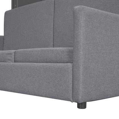 Queen Size Murphy Wall Bed With Cushion - Gray