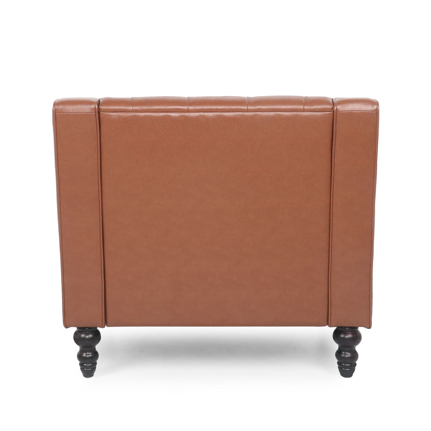 Contemporary Club Chair With Button Tufting And Diamond Stitching - Light Brown
