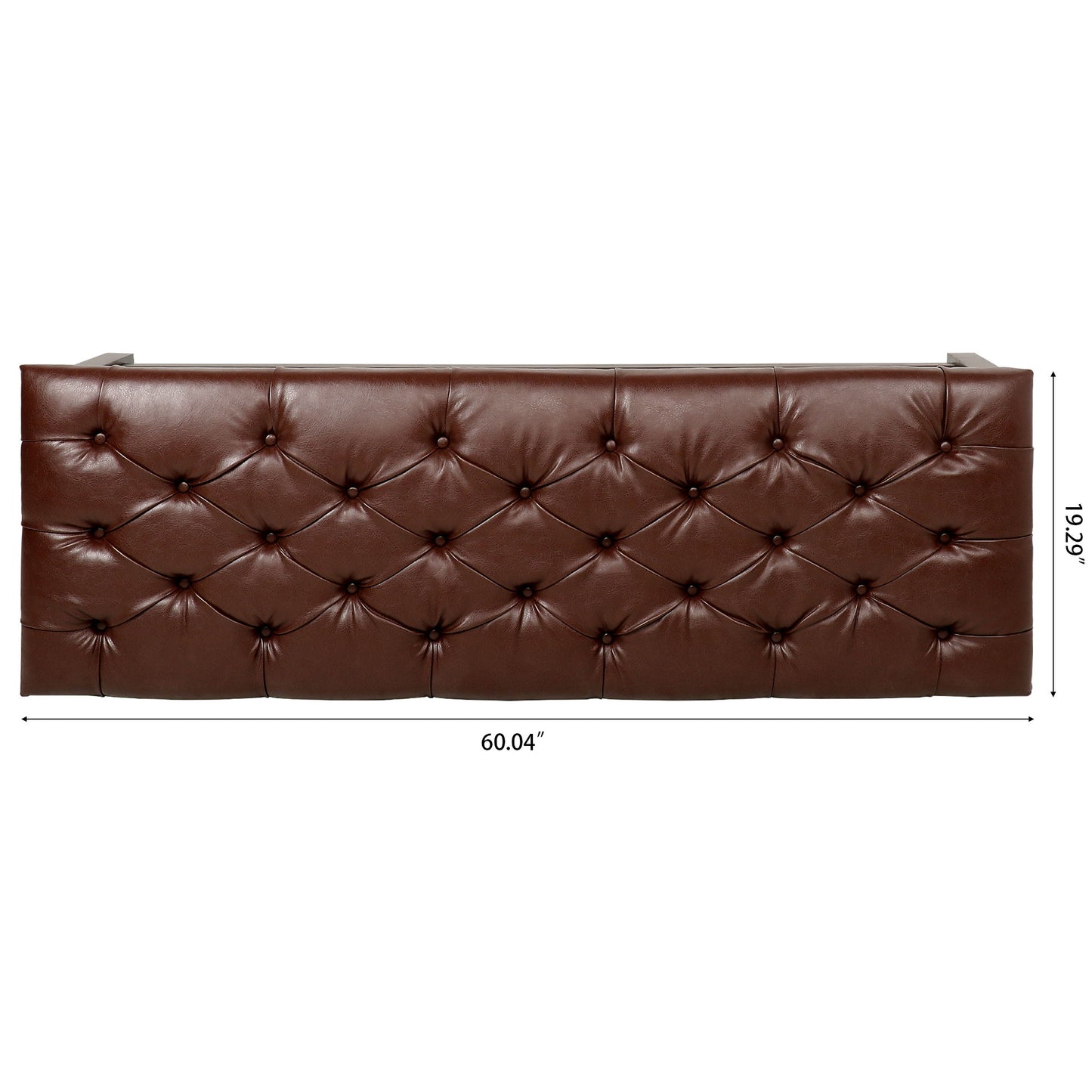 Bedroom End Of Bed Bench Tufted Upholstered End Of Bed Bench End Of Bed Entrance Shoe Bench, 60" With Nailhead Trim And Shelf Bedroom Upholstered Leather Bench Living Room Shoe Rack Footstool - Dark Brown