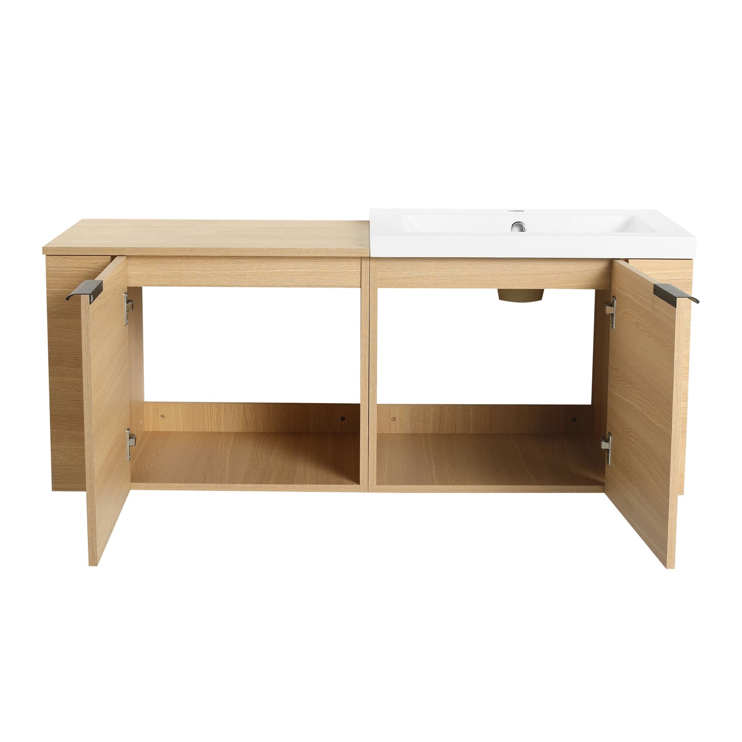 Modern Bathroom Vanity Sink Combo With Ample Storage - Oak