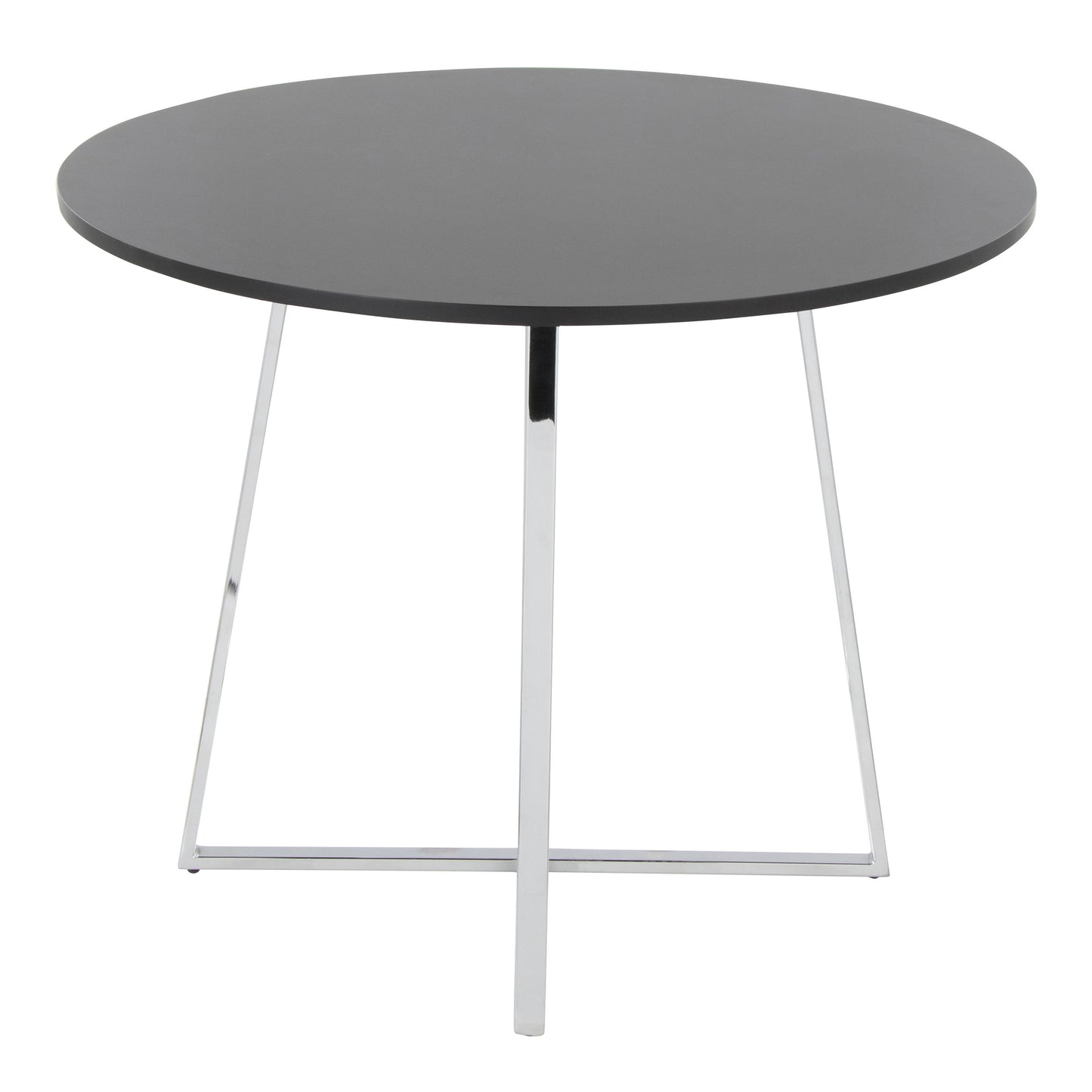 Cosmo - Canary Contemporary Dining Table - Chrome / Black