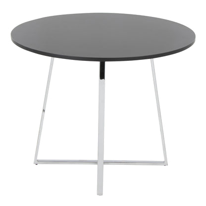 Cosmo - Canary Contemporary Dining Table - Chrome / Black